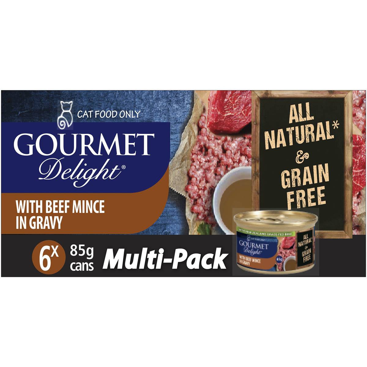 Gourmet Delight Cat Food Beef Mince In Gravy 6x85g Woolworths