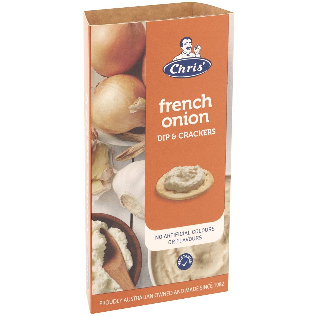 Chris' Mini Snack Pack French Onion Dip & 5 Crackers 65g Woolworths