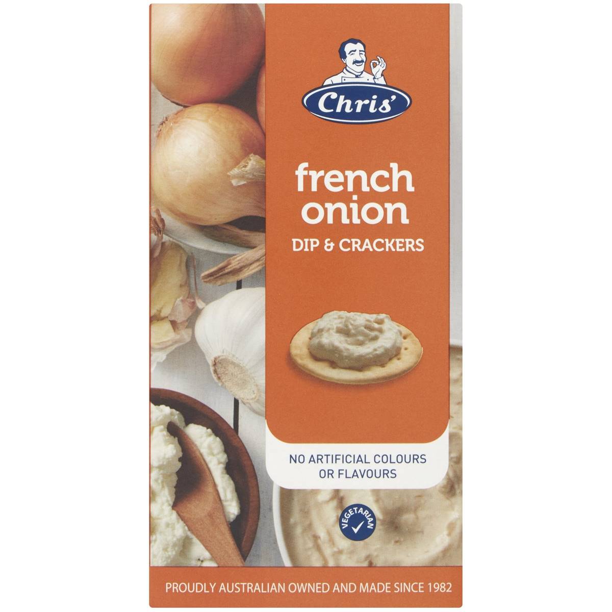 Chris' Mini Snack Pack French Onion Dip & 5 Crackers 65g Woolworths