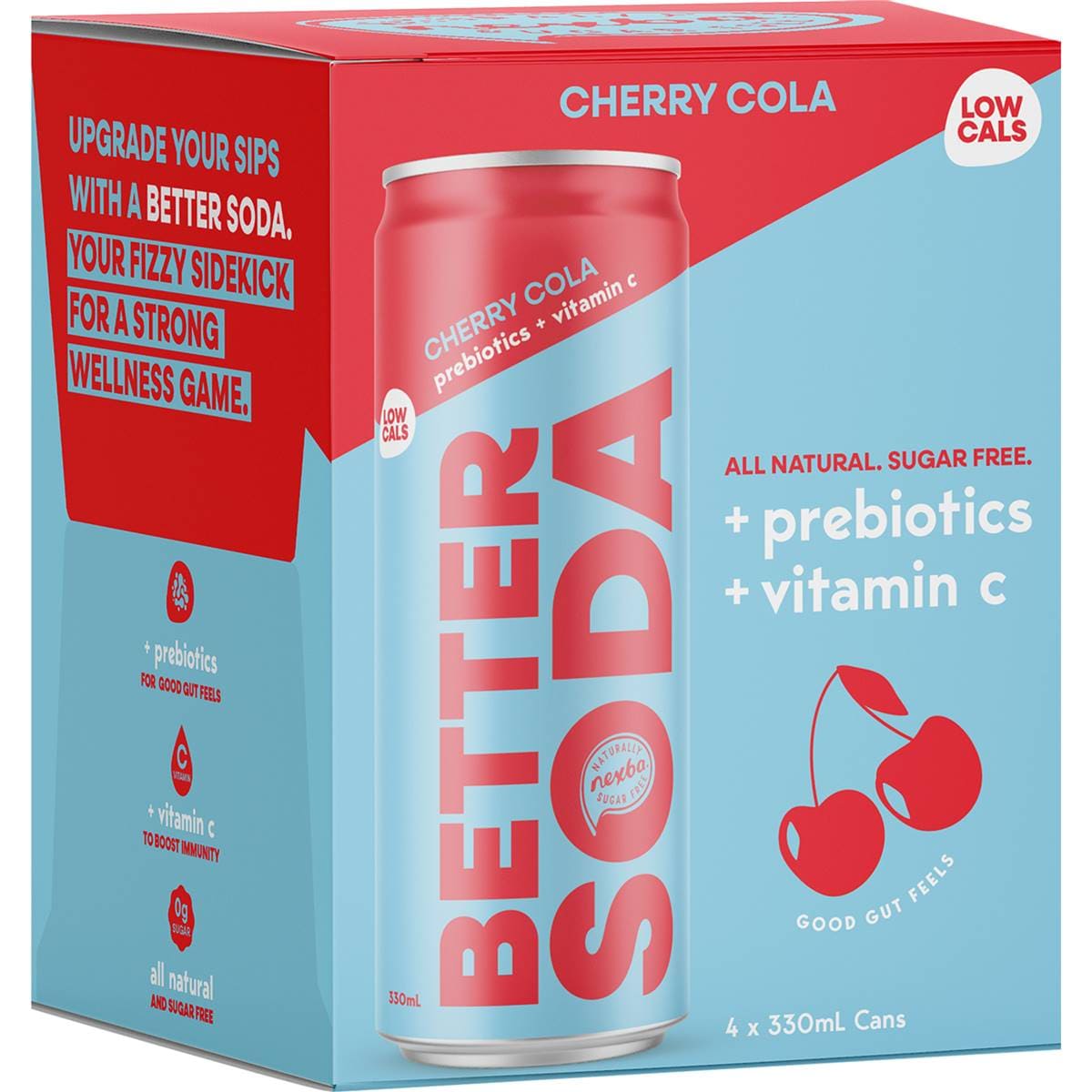 Nexba Better Soda Cherry Cola 330mL x 4 pack