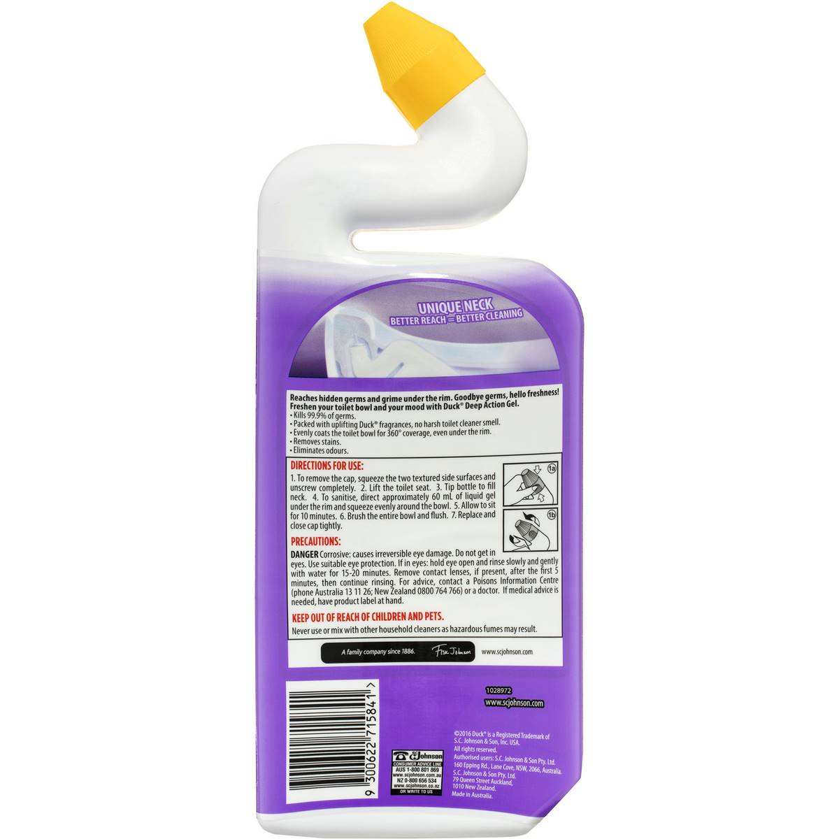 Duck Deep Action Toilet Cleaning Gel Lavender 650ml Woolworths