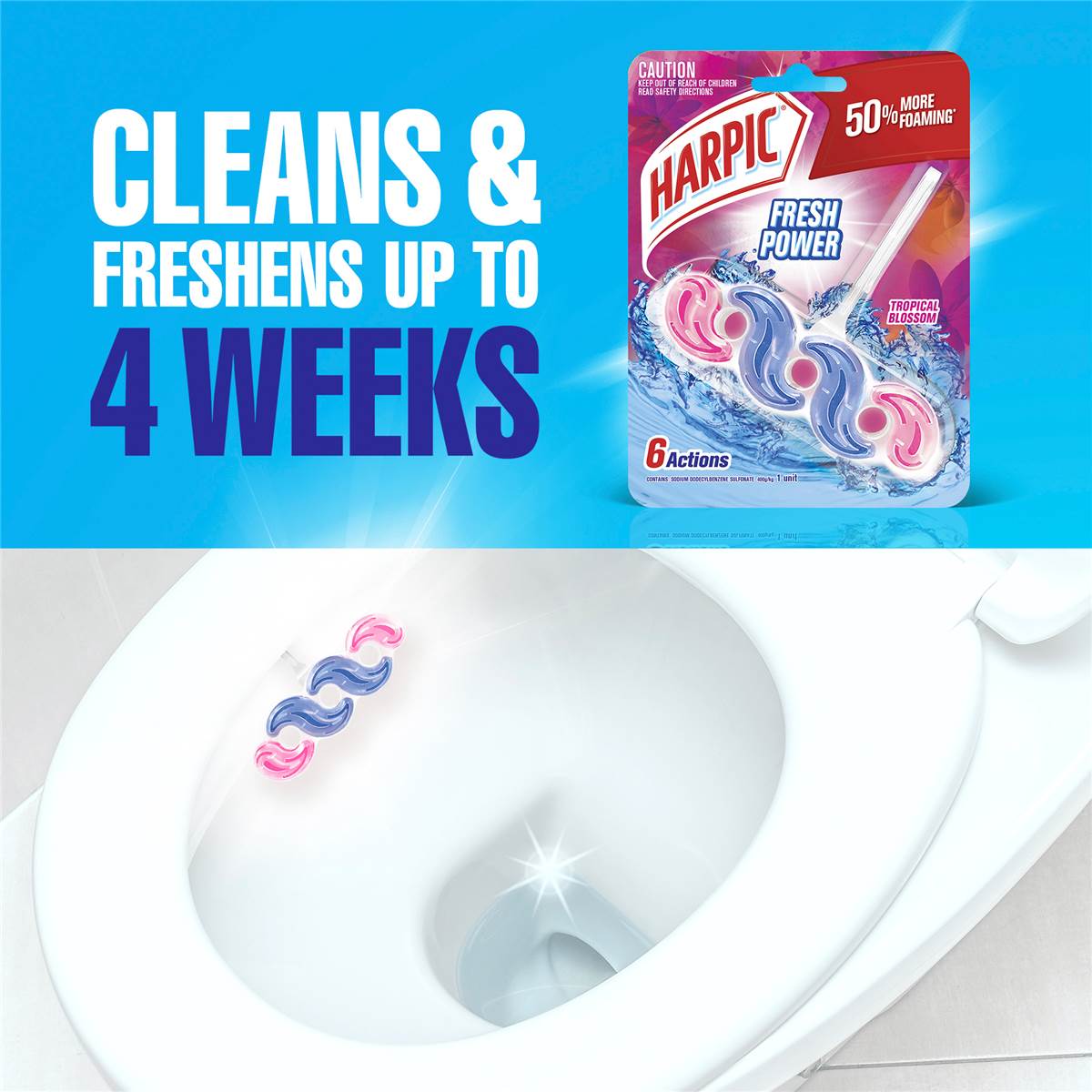 Harpic Hygenic & Fresh Sticker Adhesive Toilet Block Marine 2 Pack - View #3