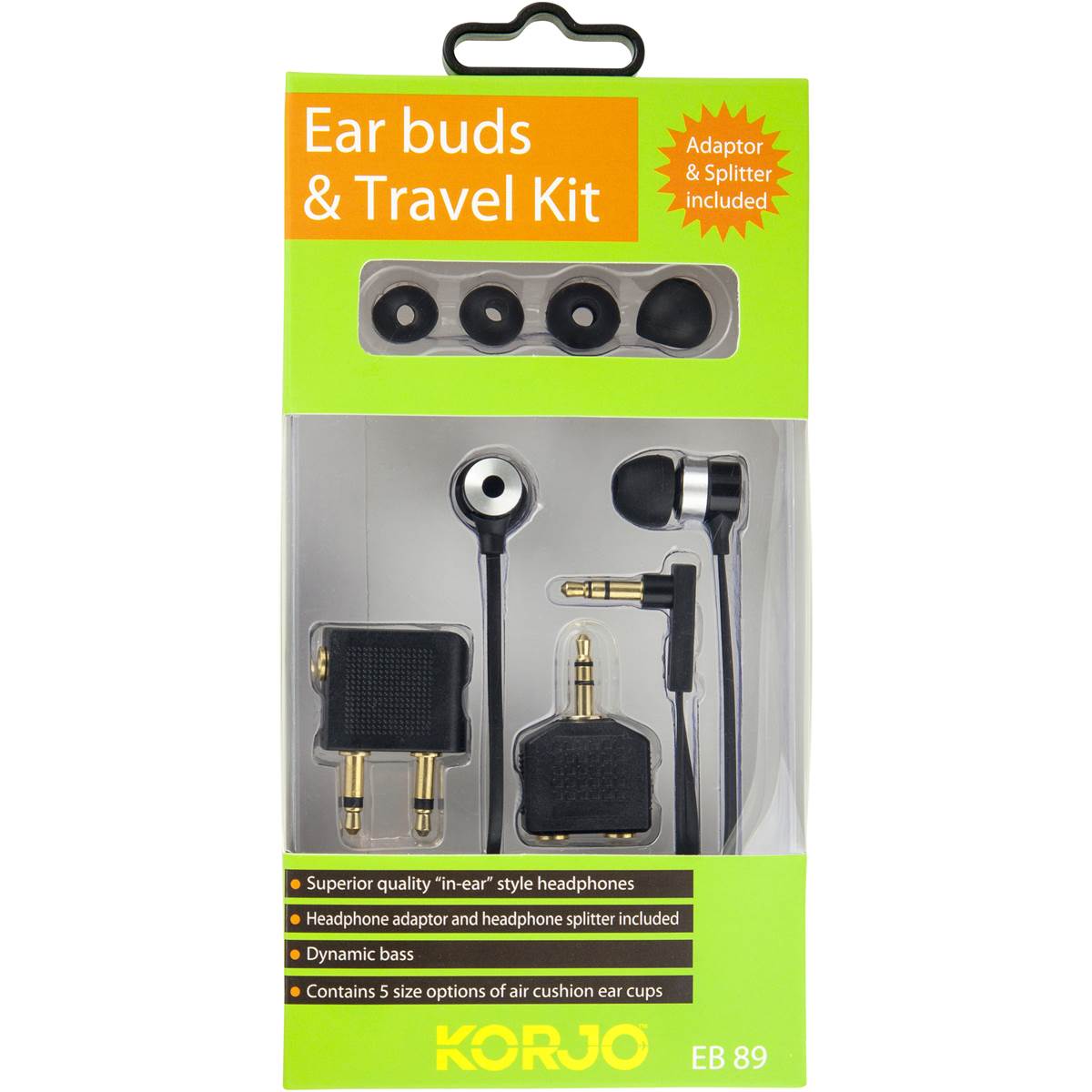 Korjo Ear Buds & Travel Kit Each Woolworths