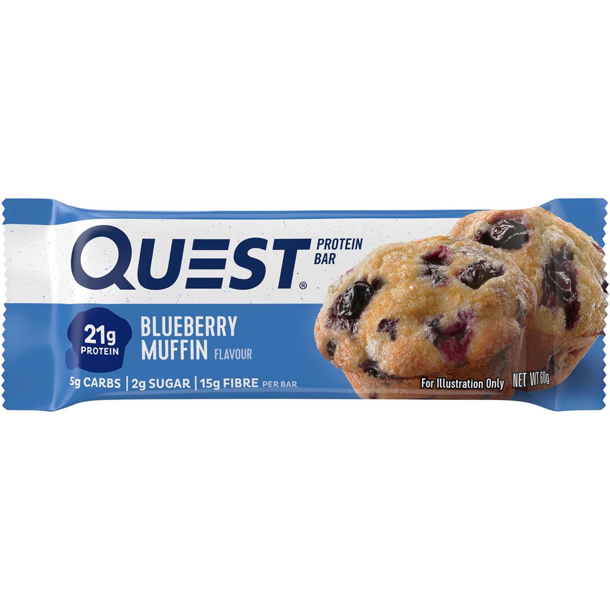 Quest Choc Blueberry Muffin Protein Bar 60g Woolworths quest-choc-blueberry-muffin-protein-bar-60g-woolworths