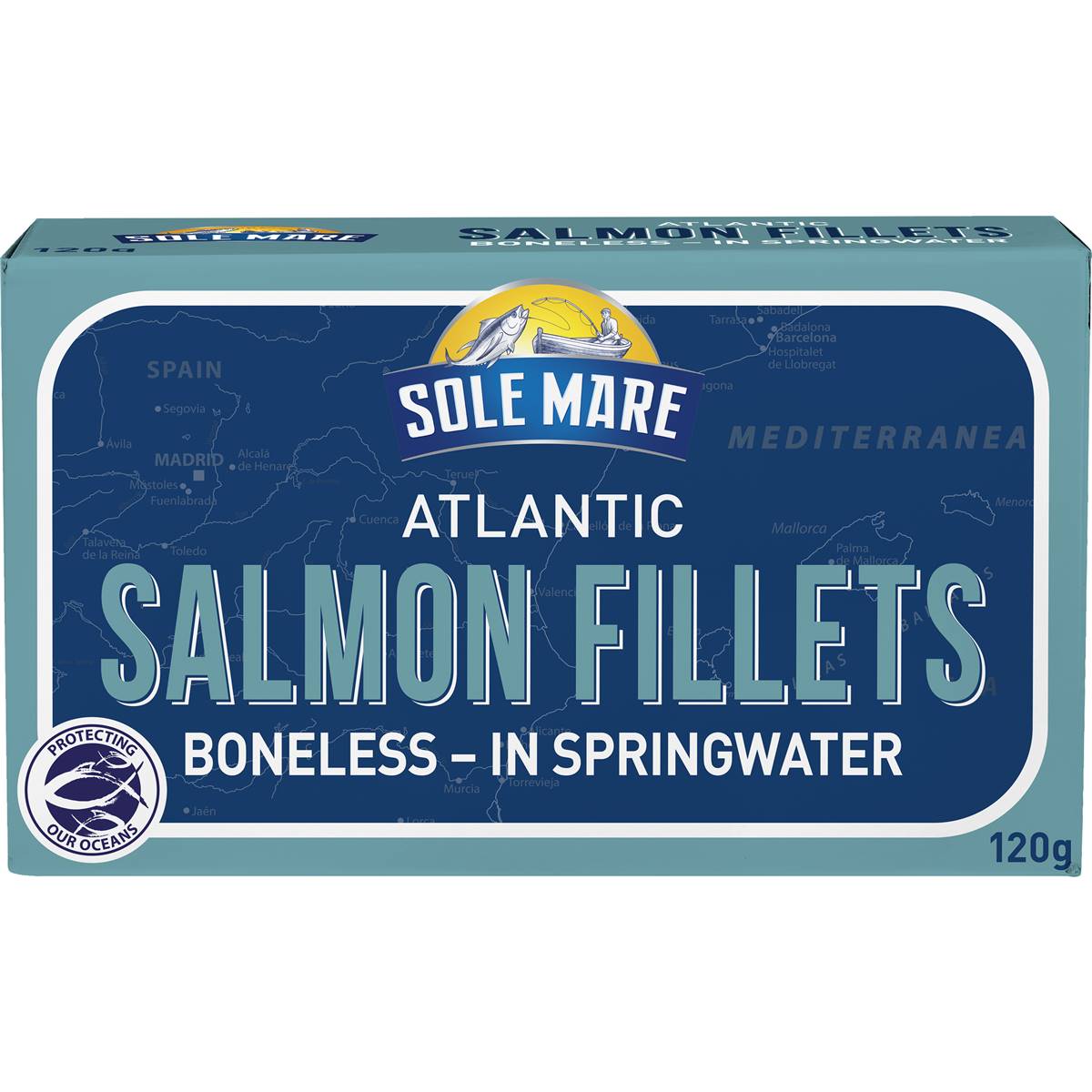 Sole Mare Atlantic Boneless Salmon Fillets In Spring Water 120g