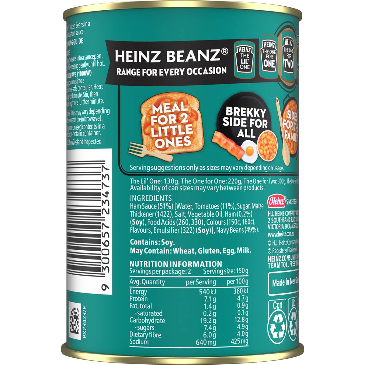 Heinz Beanz Baked Beans In Ham Sauce 300g Woolworths