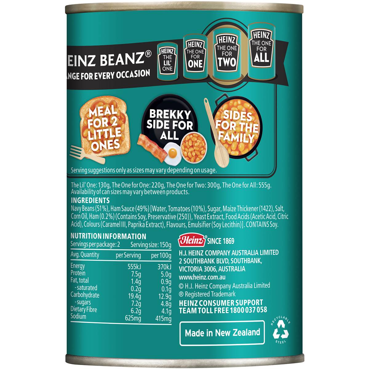 Heinz Beanz Baked Beans In Ham Sauce 300g Woolworths
