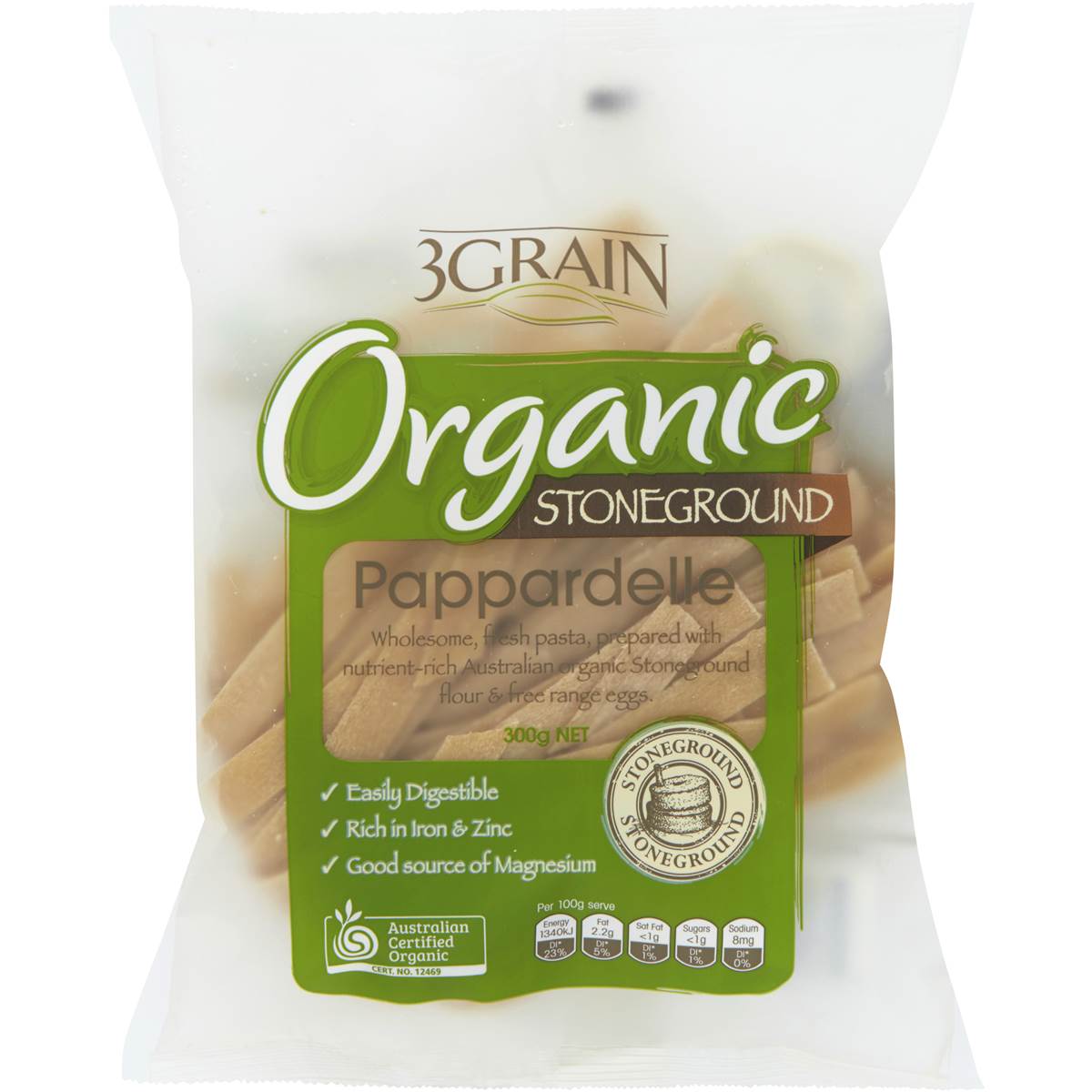 3 Grain Organic Stangrand Pappardelle