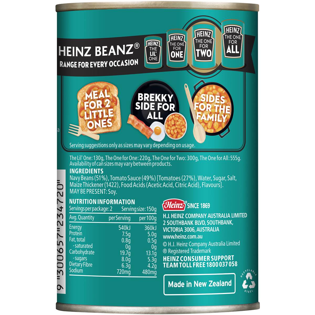 Heinz Baked Beans English Recipe Tinned Beans Breakfast 300g | Woolworths 