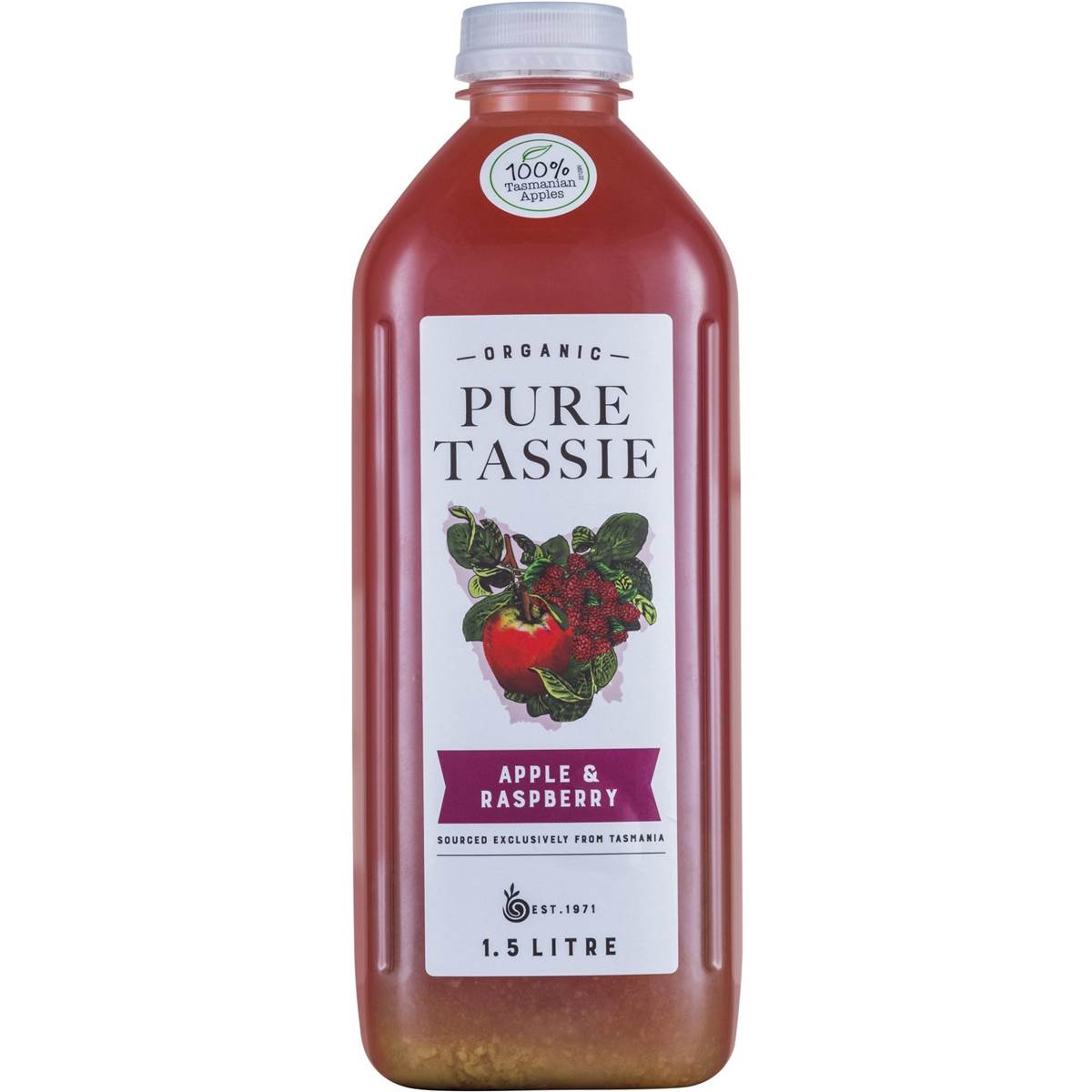 Pure Tassie Organic Apple & Raspberry Fresh Juice 1.5l Woolworths