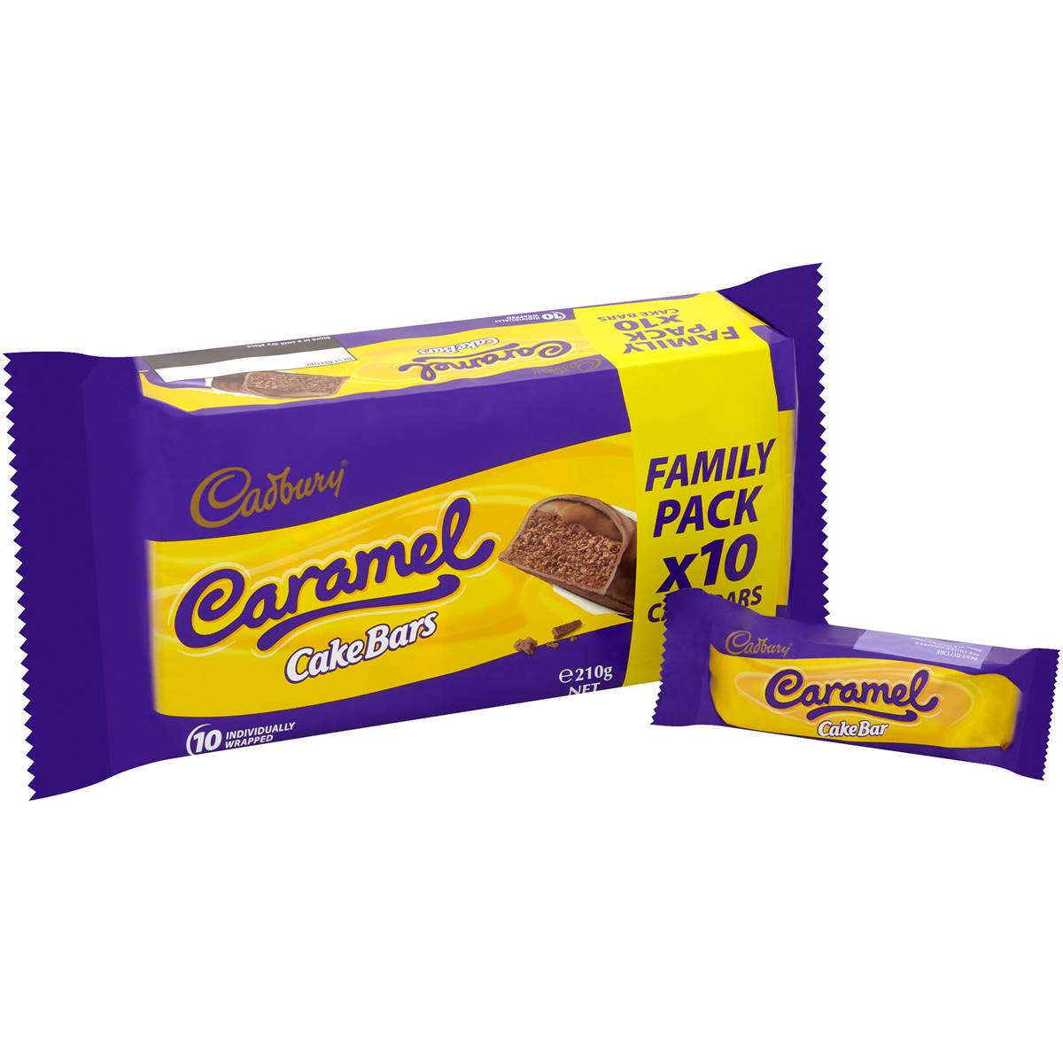 Cadbury Caramel Cake Bar 10 Pack Woolworths