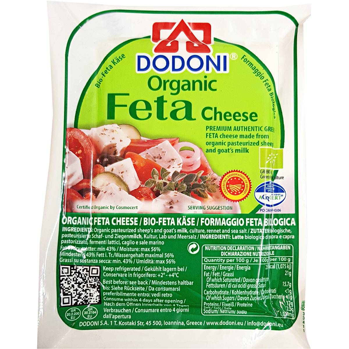 Dodoni Greek Organic Feta 200g | Woolworths