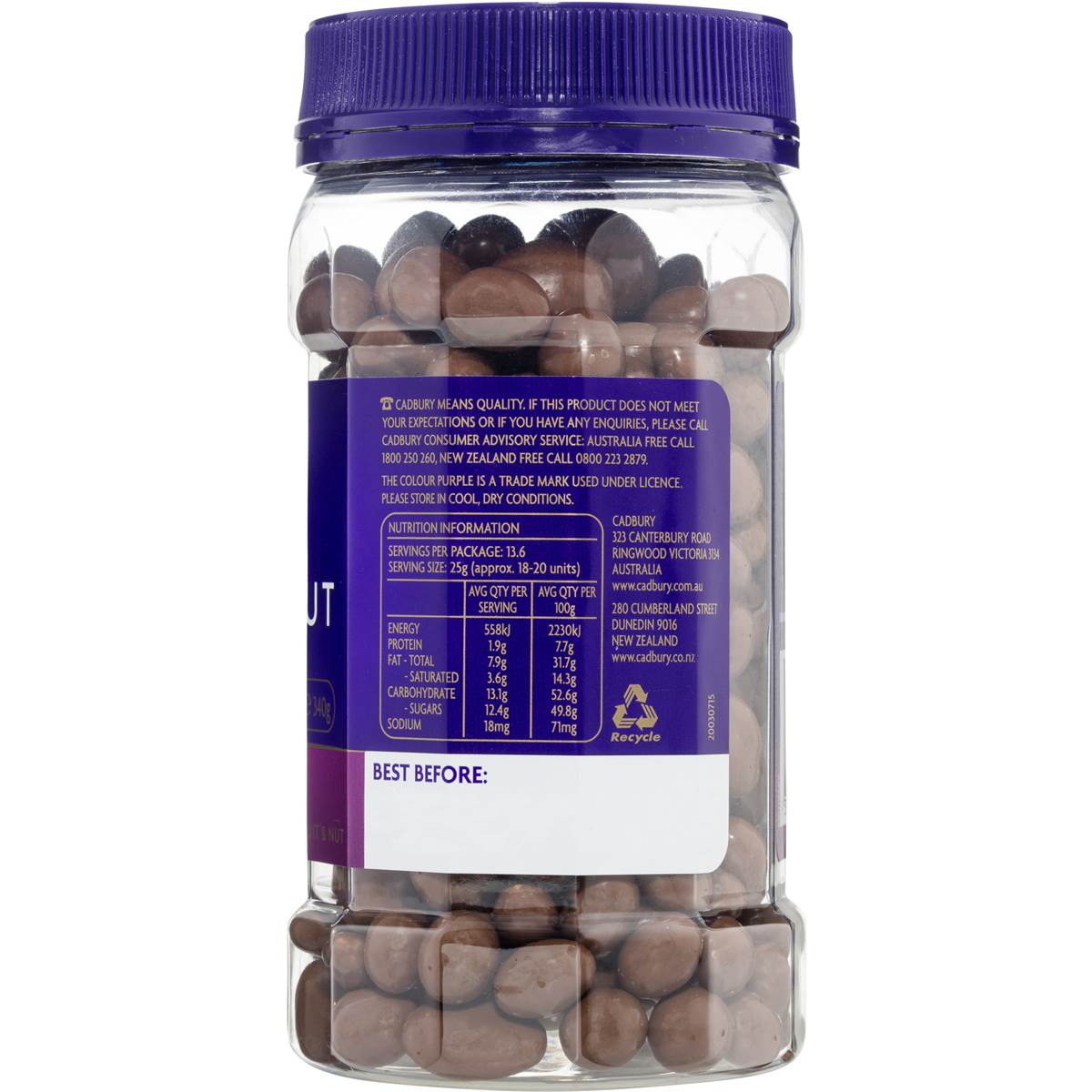 Cadbury Chocolate Coated Fruit & Nut 340g Woolworths
