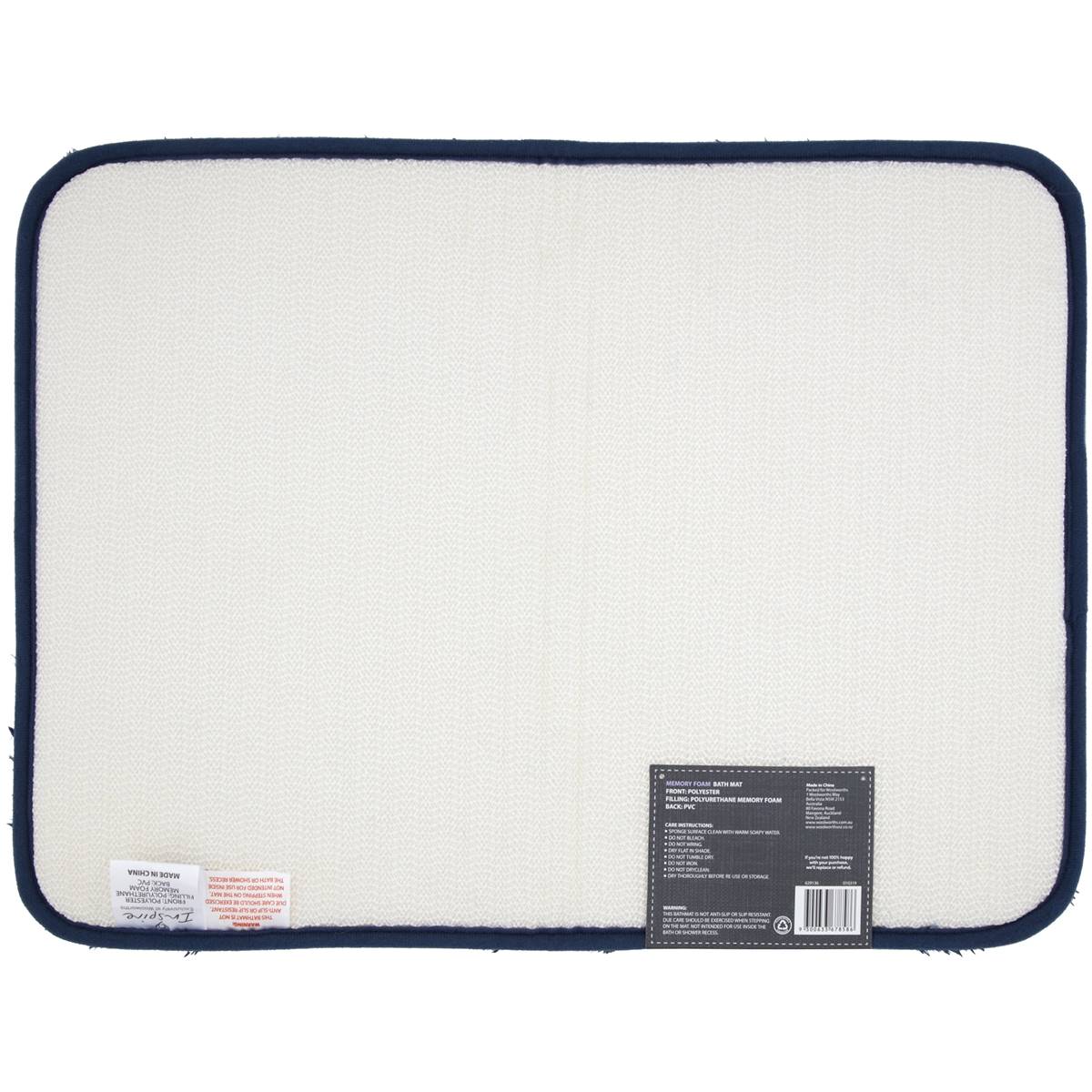 Inspire Bath Mat Memory Foam Each Woolworths