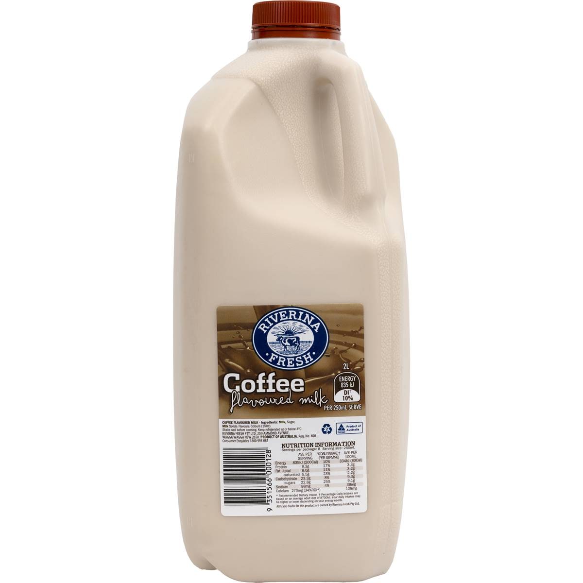 Riverina Fresh Coffee Milk 2l Woolworths