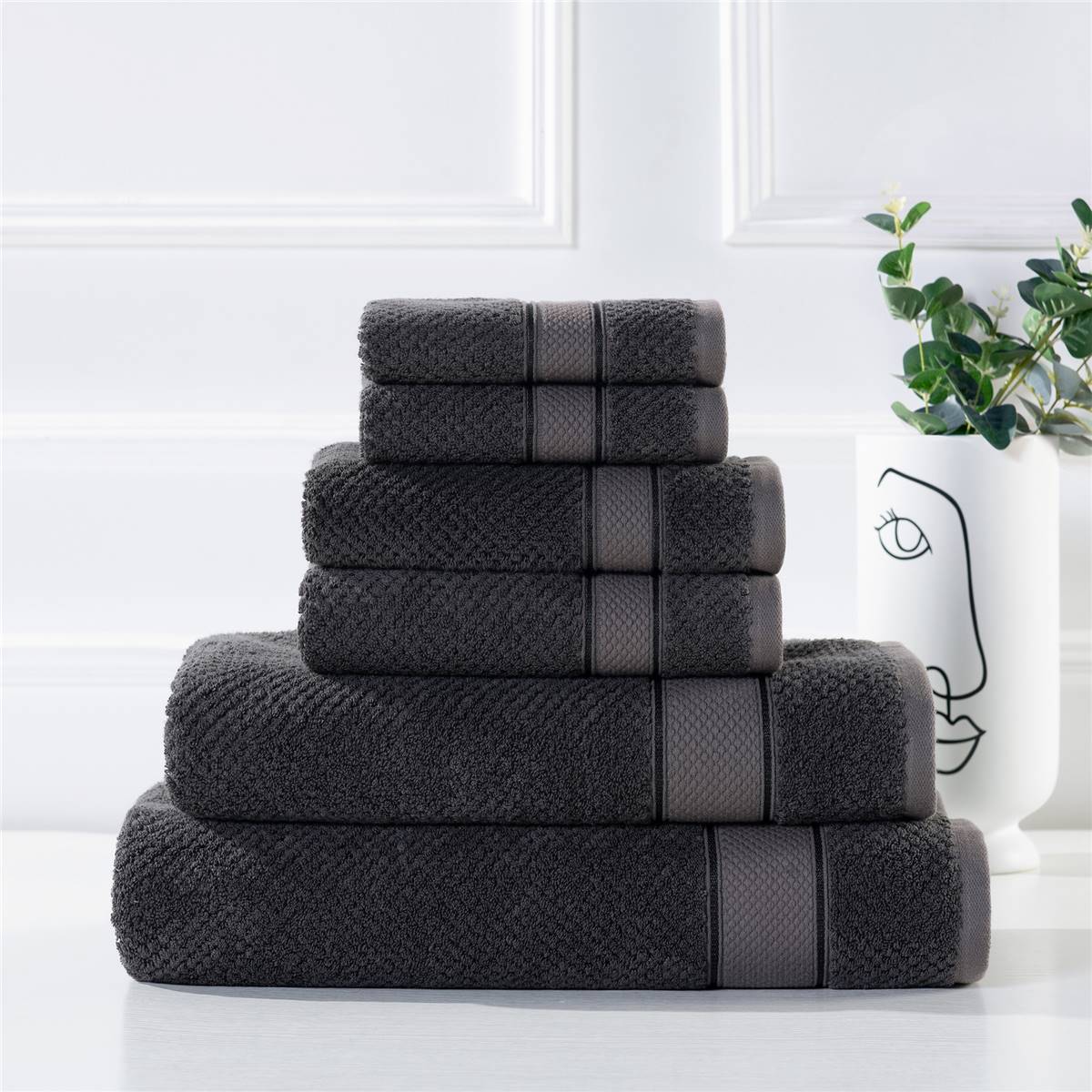 Inspire Premium Bath Towel Charcoal Each | Woolworths