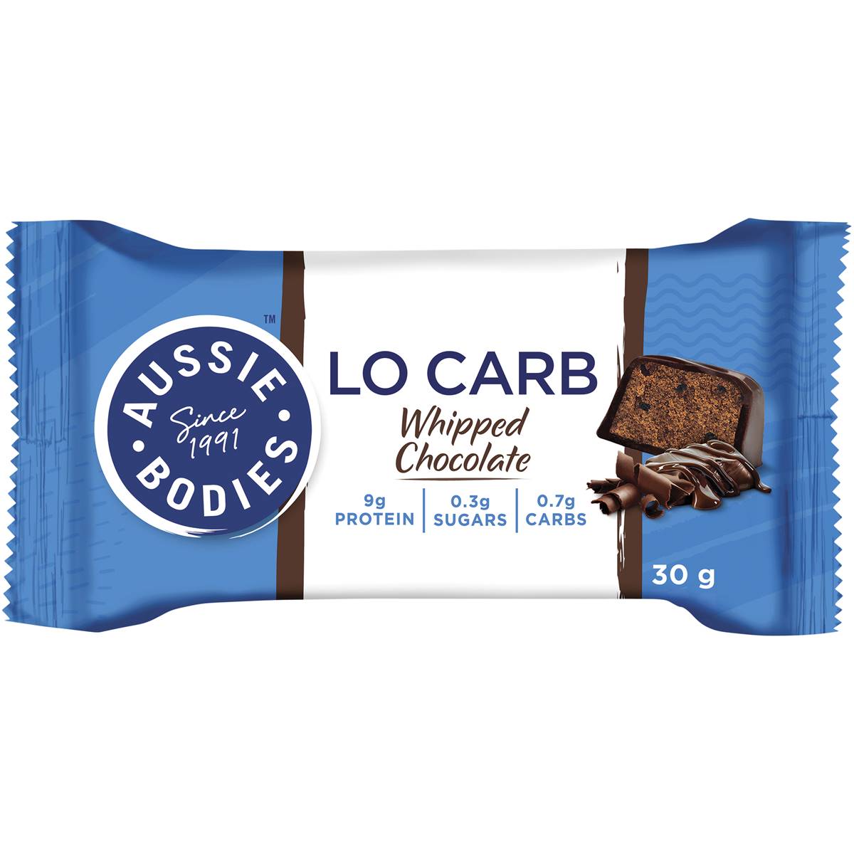 Aussie Bodies Lo Carb Protein Bar Whip'd Chocolate 4x30g Woolworths