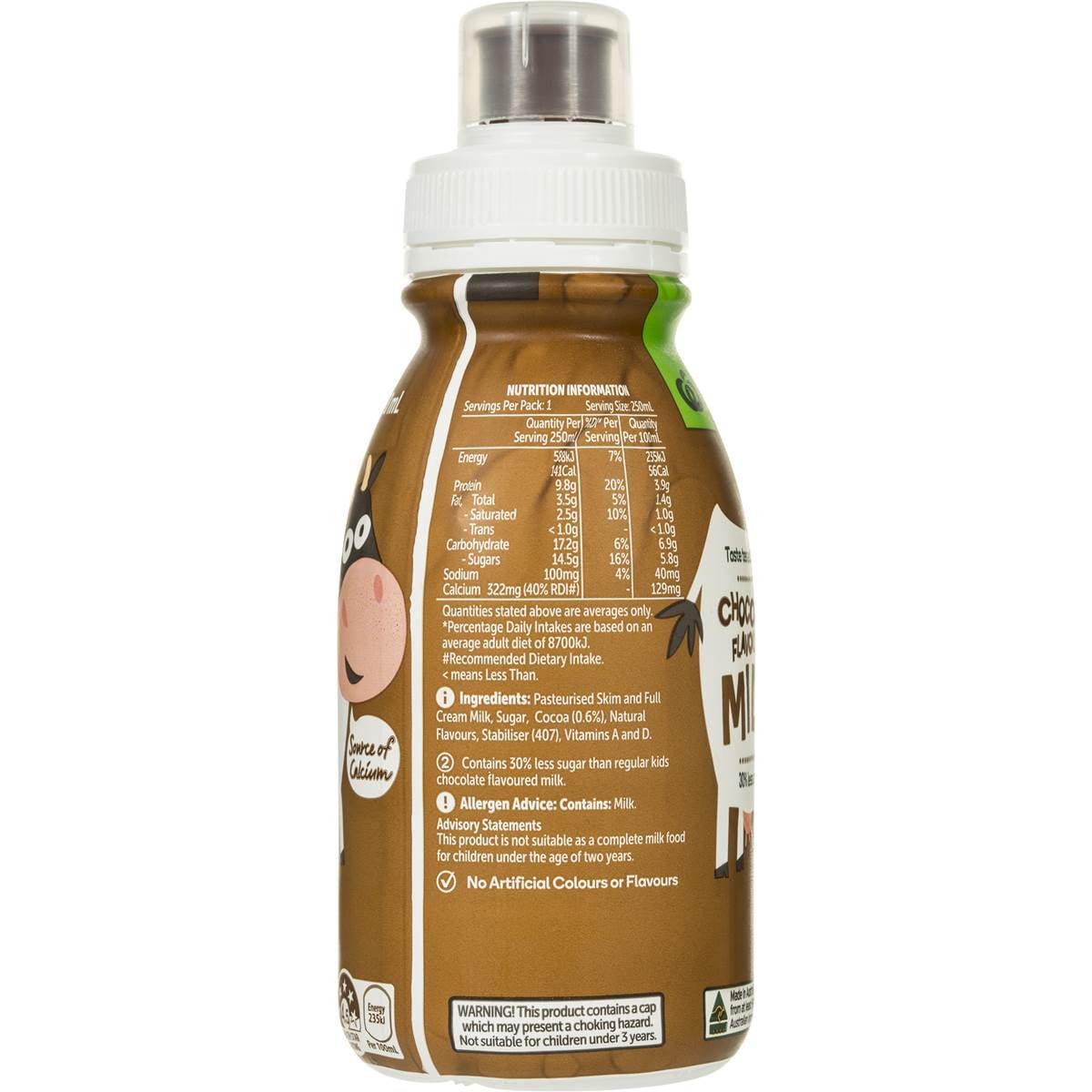 Woolworths Kids Chocolate Flavoured Milk 250ml Woolworths