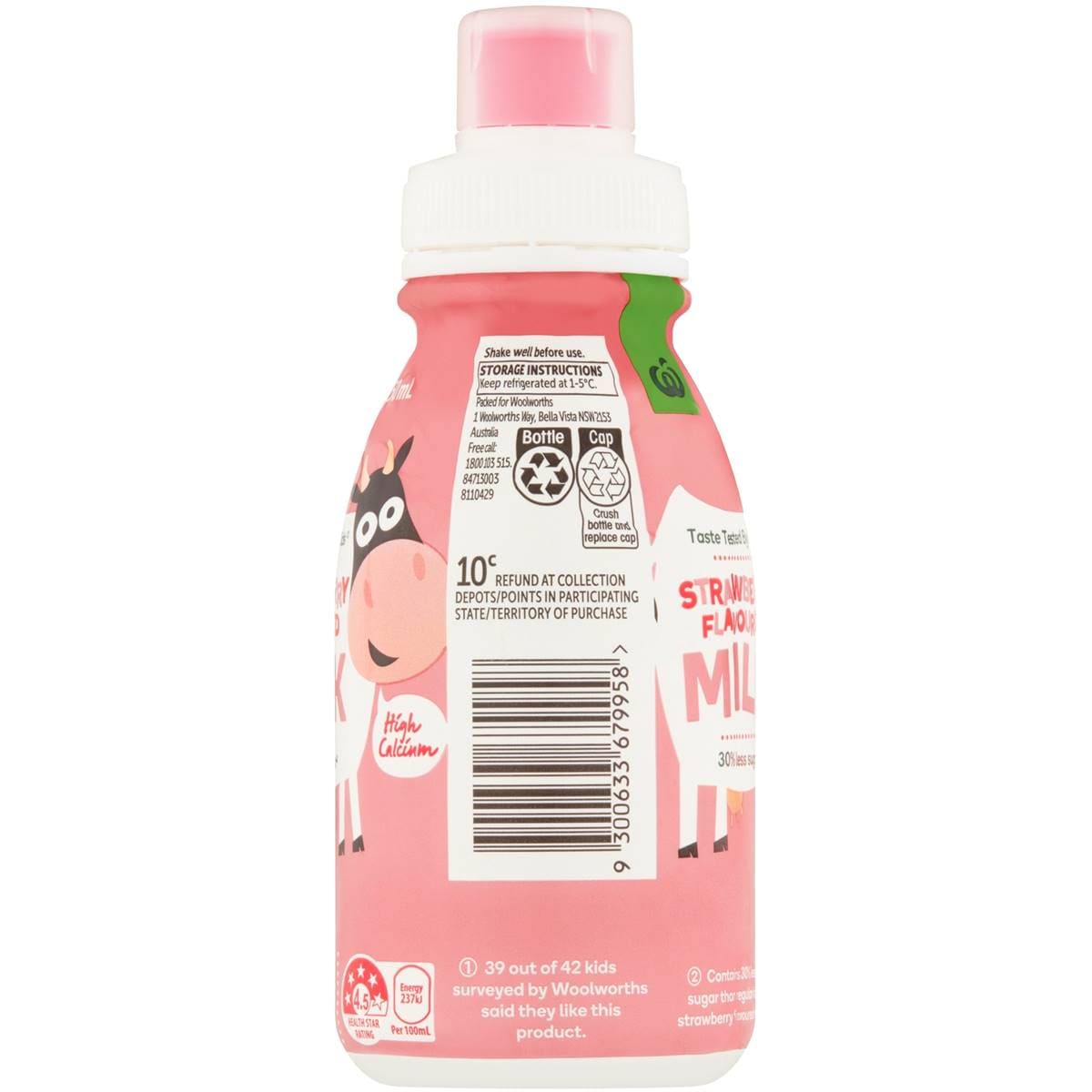 Woolworths Kids Strawberry Flavoured Milk 250ml Woolworths
