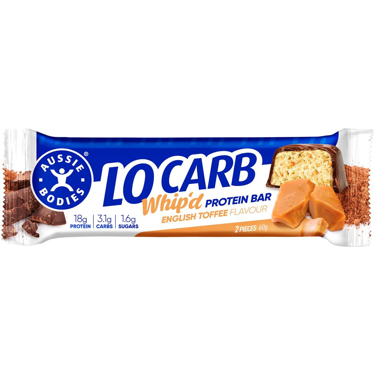 Aussie Bodies Lo Carb Protein Bar Whip'd English Toffee