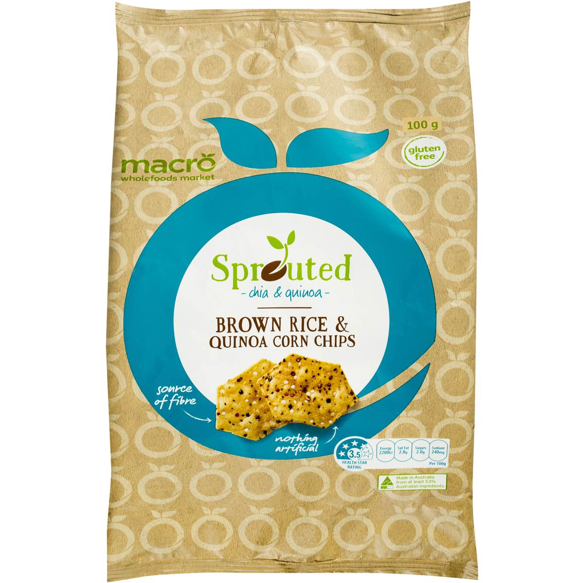 Macro Brown Rice & Quinoa Lightly Salted Chips 100g Woolworths