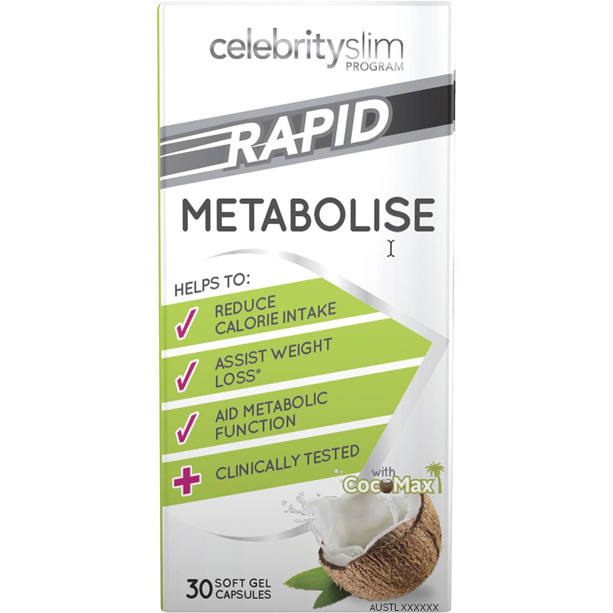 Celebrity Slim Rapid Metabolise Supplement 30 Pack Woolworths