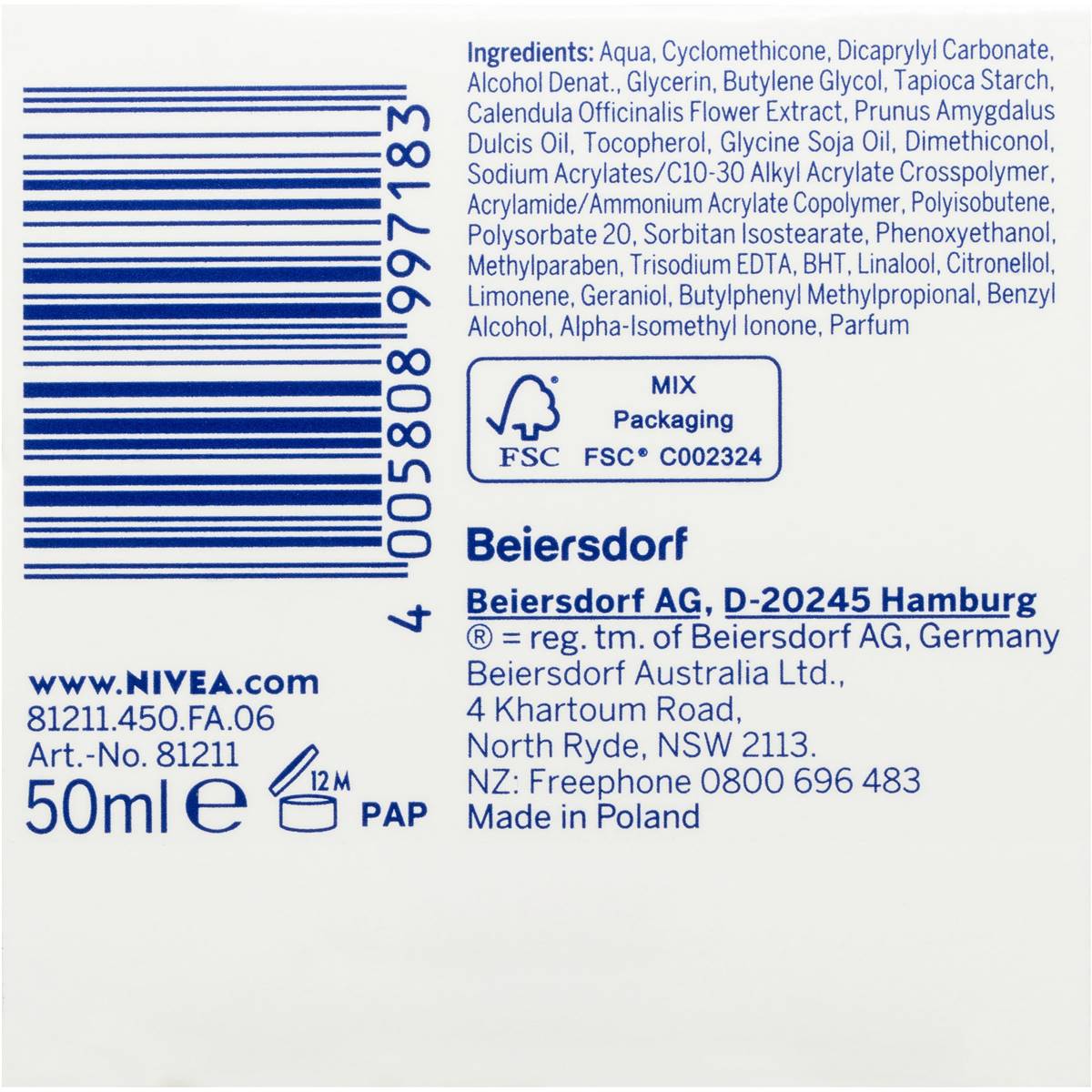 Nivea Express Hydrating Primer Dry Skin 50ml Woolworths