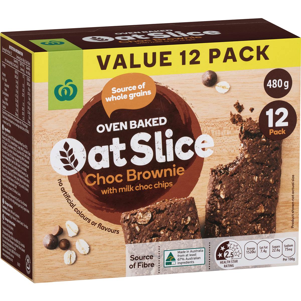 Woolworths Oat Slice Choc Brownie 480g Woolworths