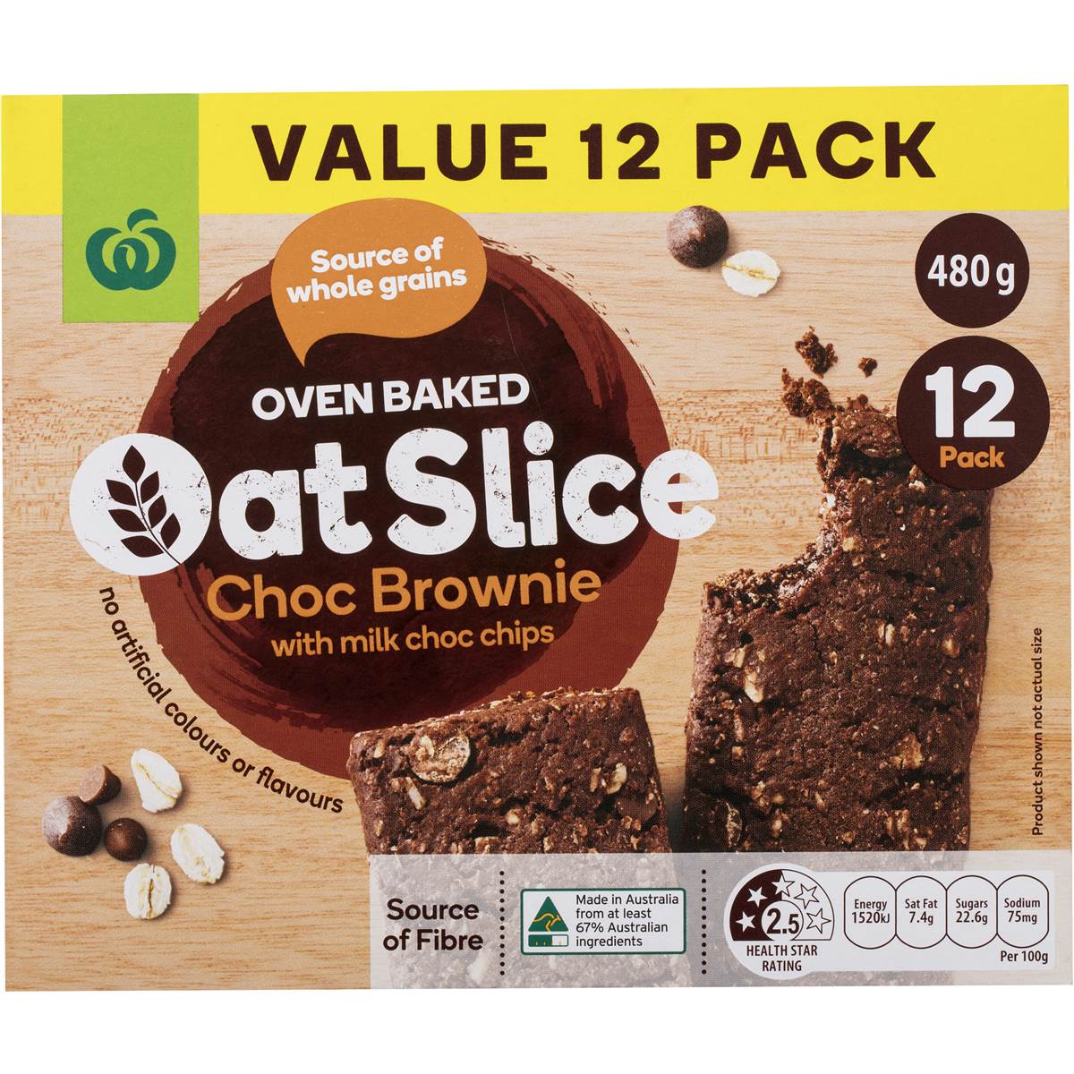Woolworths Oat Slice Choc Brownie 480g Woolworths