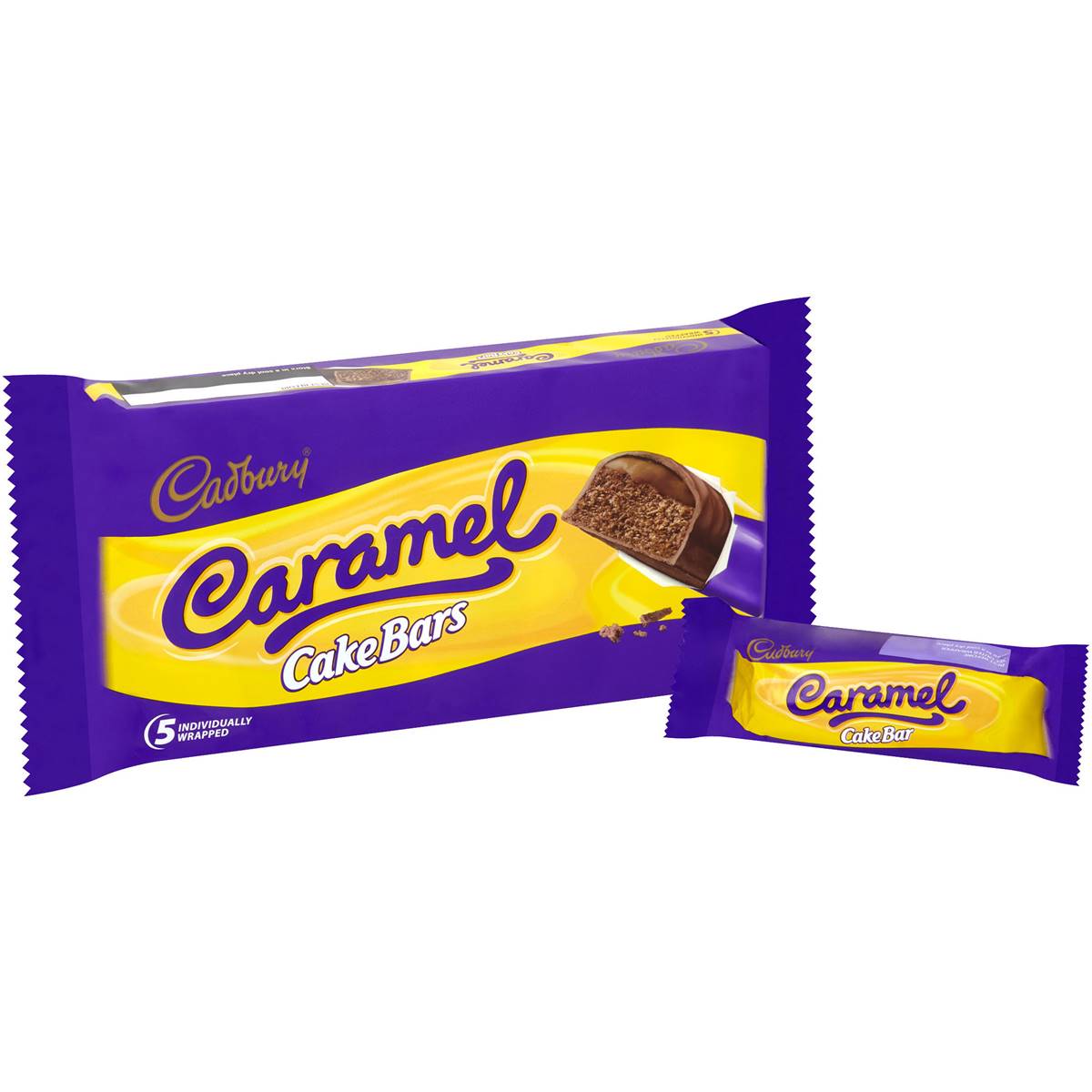 Cadbury Caramel Cake Bars 5 Pack | Woolworths