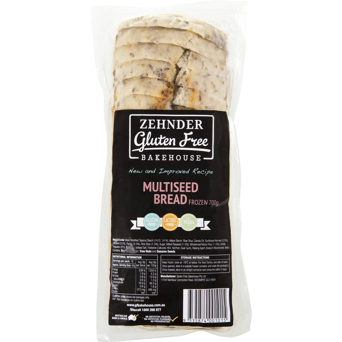 Zehnder Gluten Free Multiseed Bread 700g Woolworths