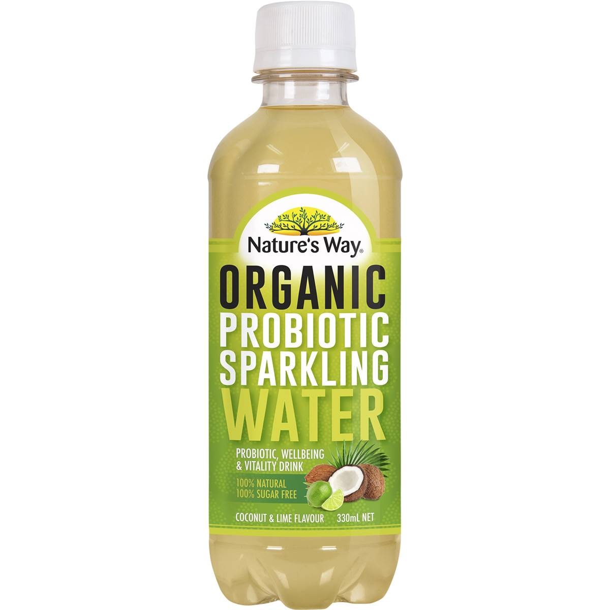 Nature's Way Probiotic Water Coconut & Lime 330ml Woolworths