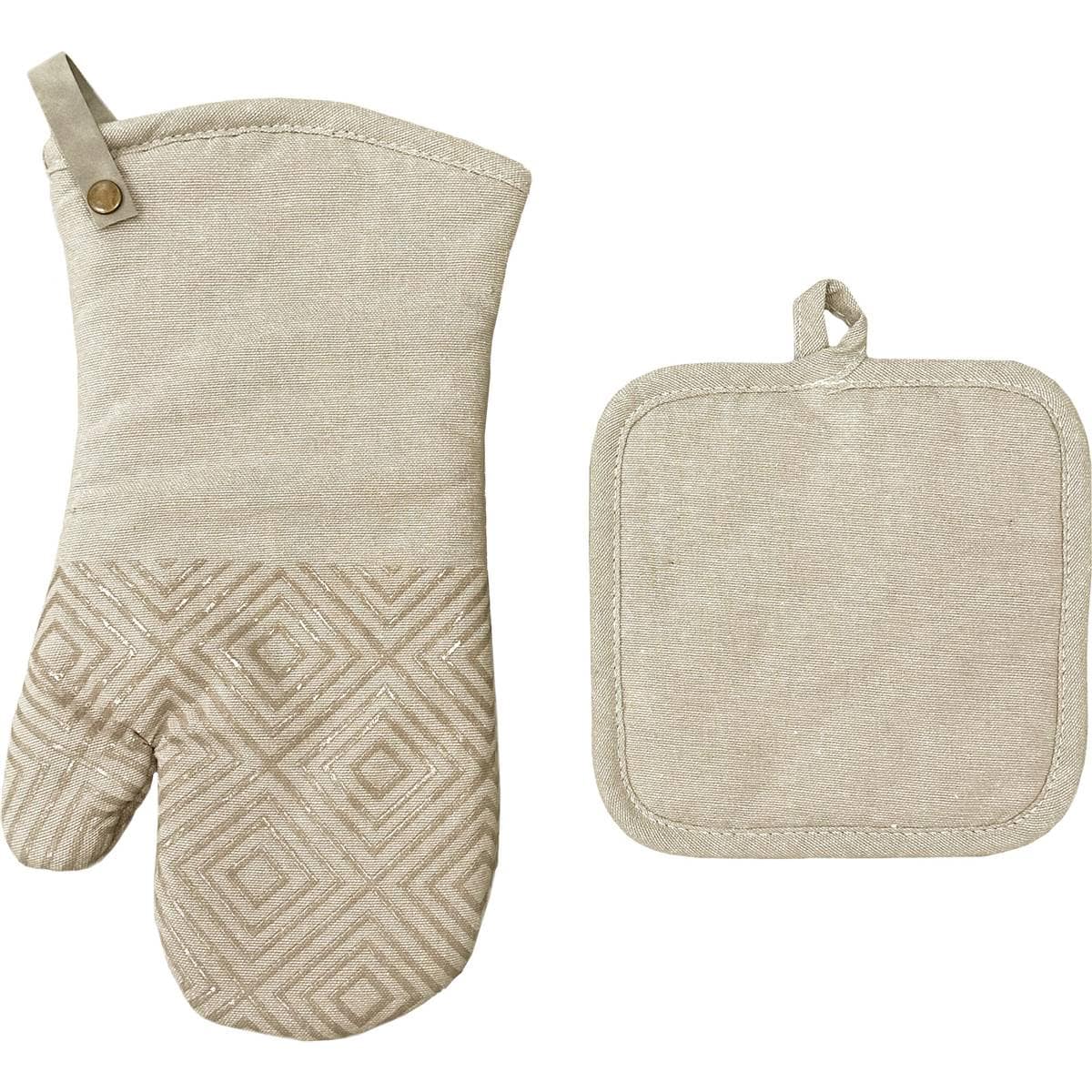 Mint Oven Glove & Pot Holder Set Assorted Each Woolworths
