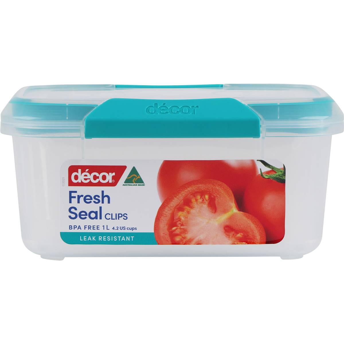 Decor Fresh Seal Clips Oblong Container 1l Each Woolworths