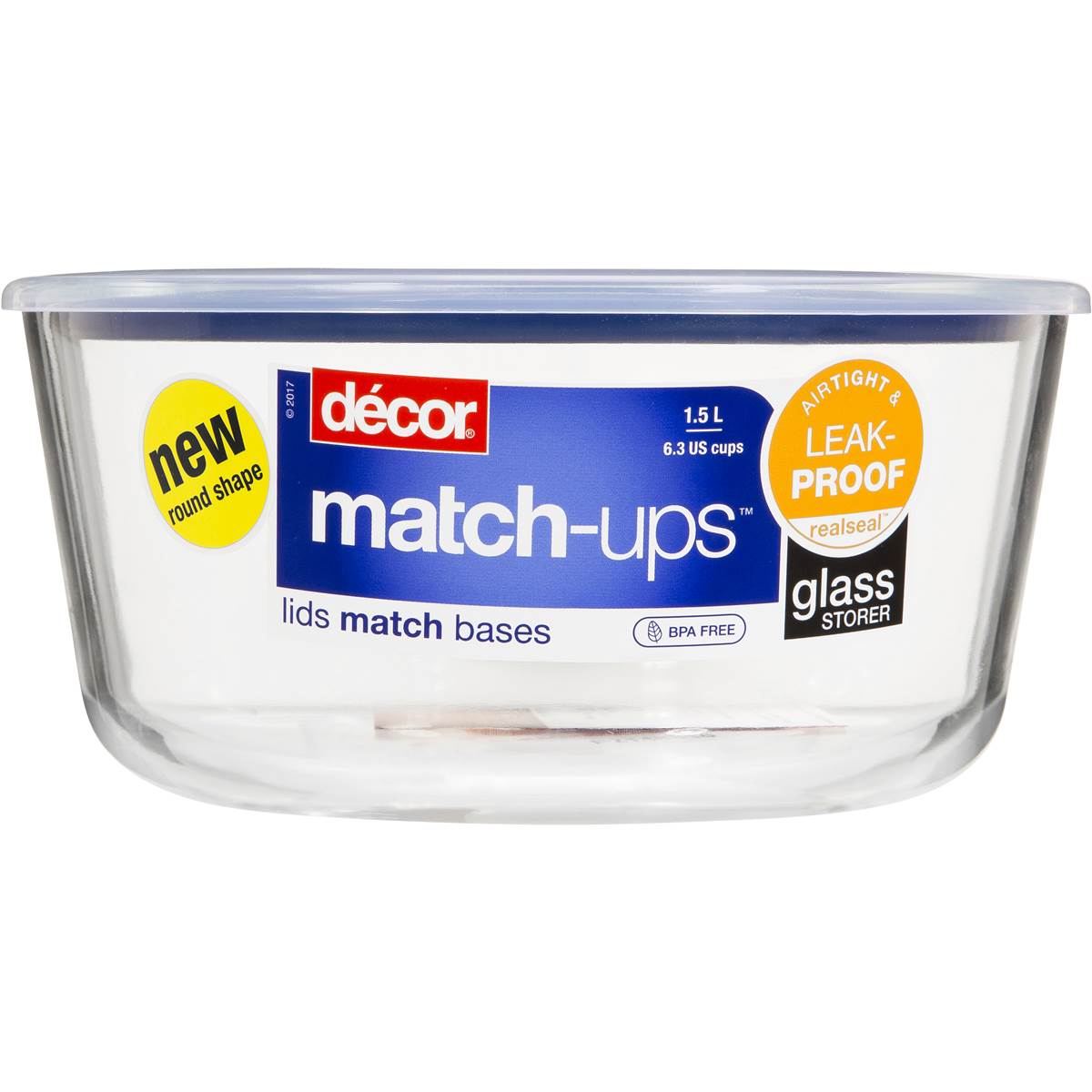 Decor Matchups Glass Round 1.5l Woolworths