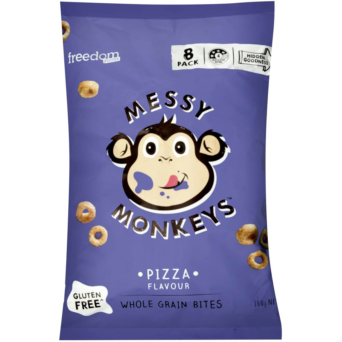 Messy Monkeys Whole Grain Bites Pizza Flavour