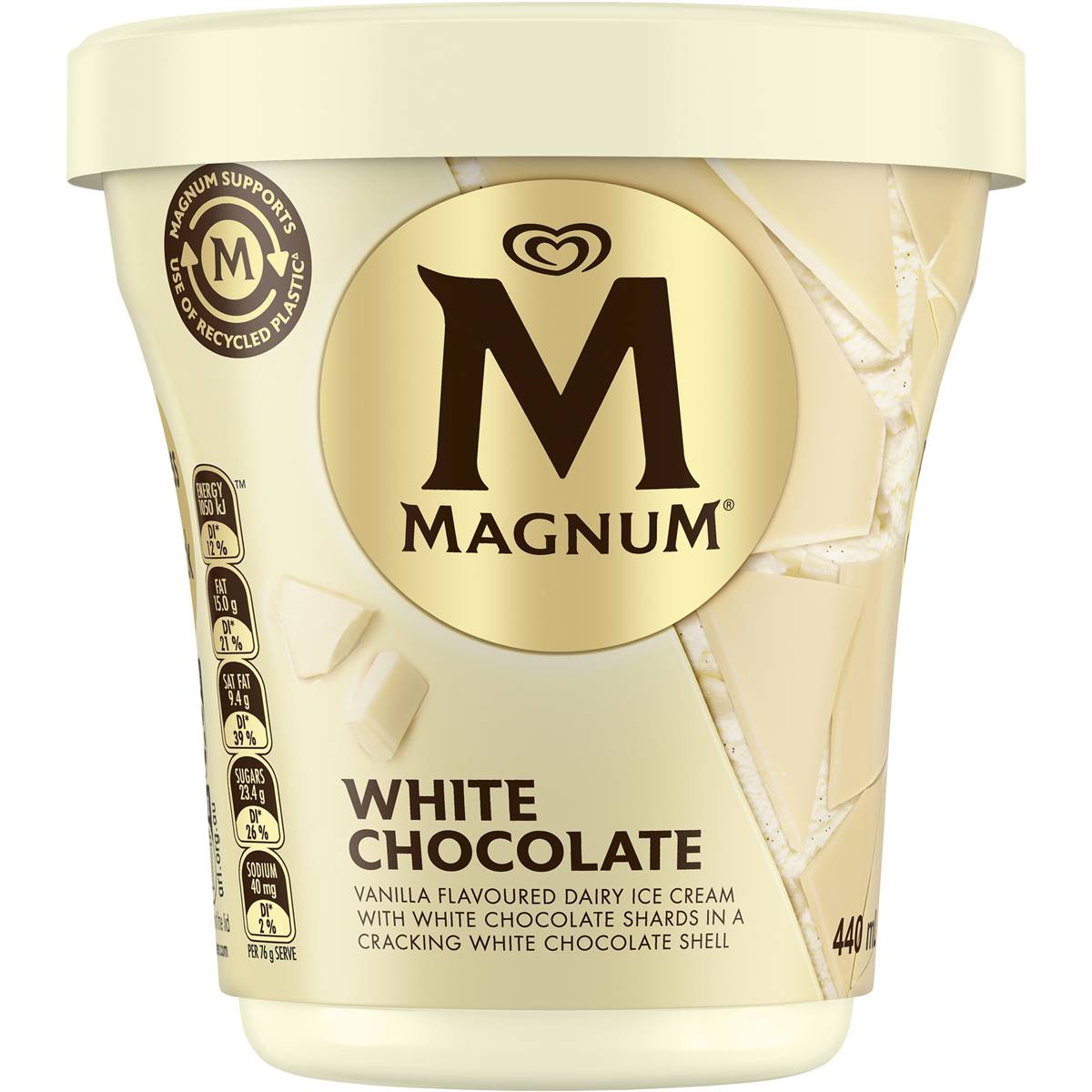 Magnum Tub Ice Cream White 440ml | Woolworths