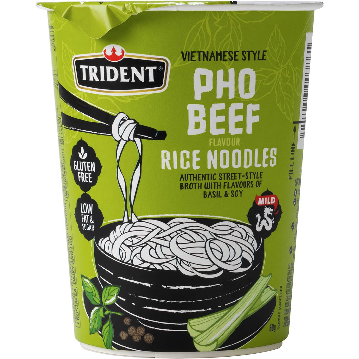 Trident Pho Beef Rice Noodles 50g Woolworths