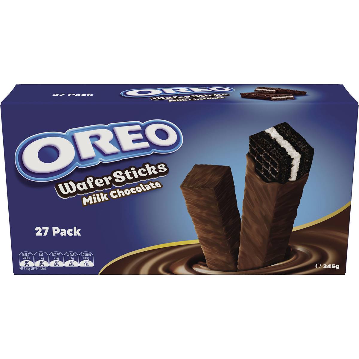 Oreo Milk Chocolate Wafer Sticks Biscuits Large Multipack 345g | Woolworths