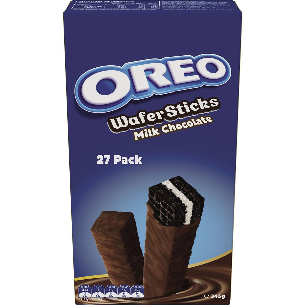 Oreo Milk Chocolate Wafer Sticks Biscuits Large Multipack 345g Woolworths