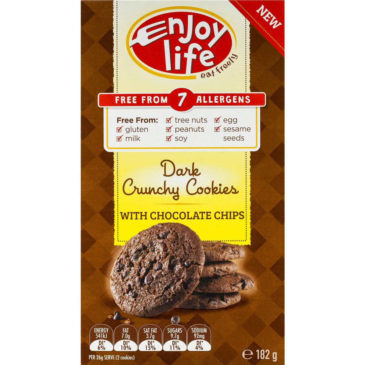 Enjoy Life Dark Chocolate Crunchy Cookies 182g 