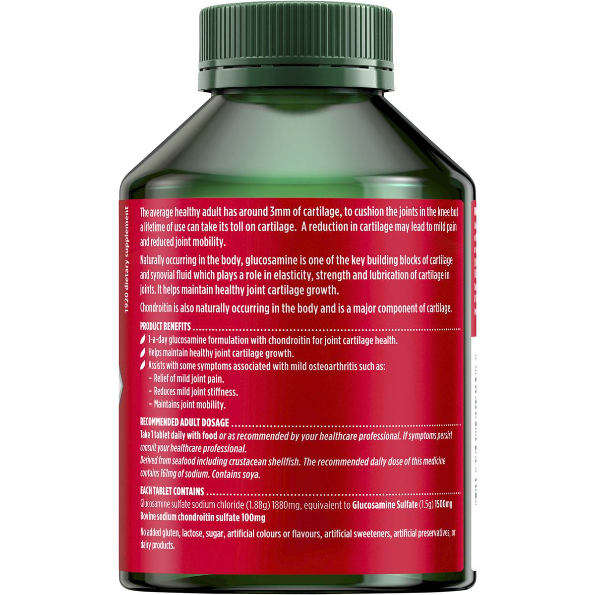 Nature's Own Glucosamine Sulfate 1500 With Chondroitin Tablets 100 Pack