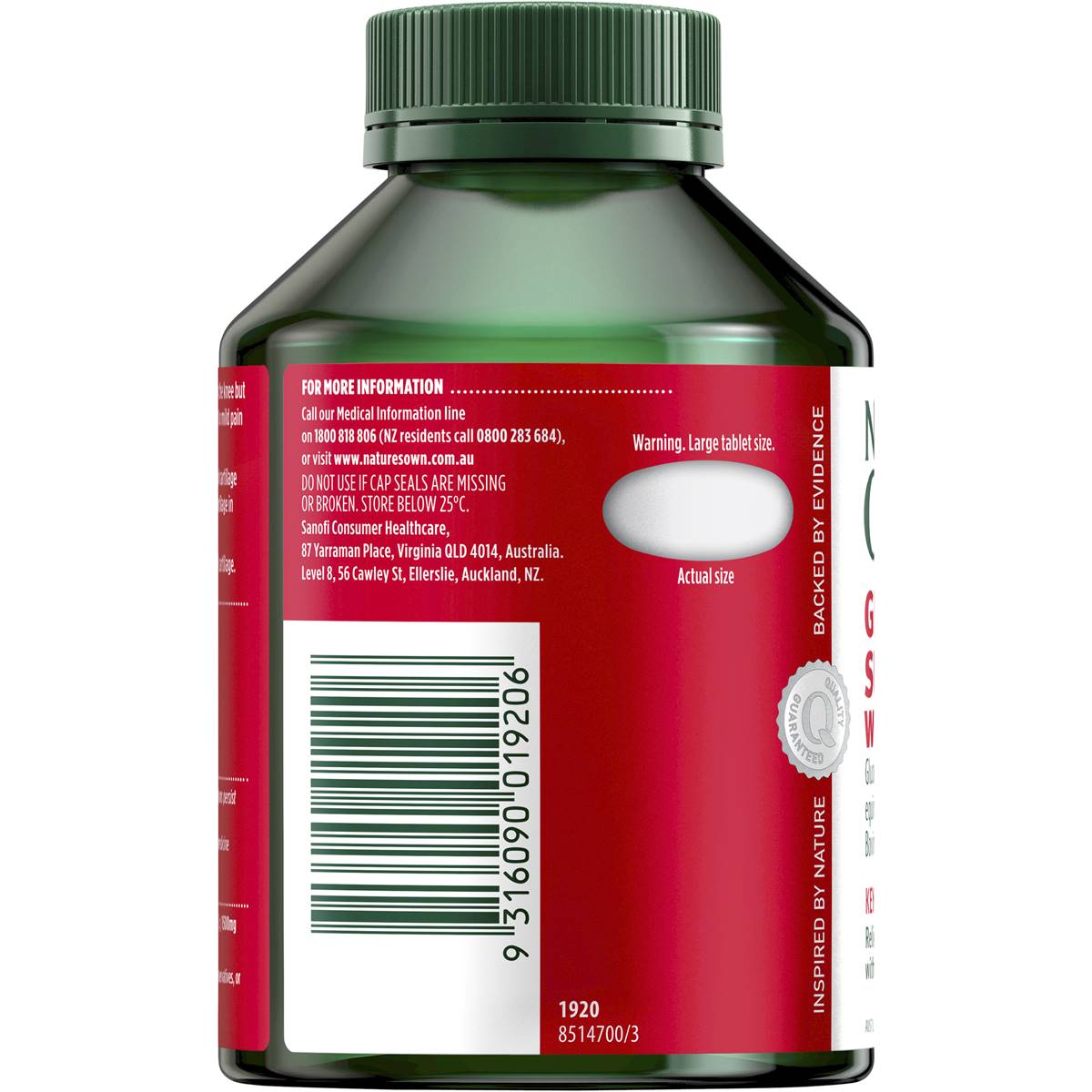 Nature's Own Glucosamine Sulfate 1500 With Chondroitin Tablets 100 Pack