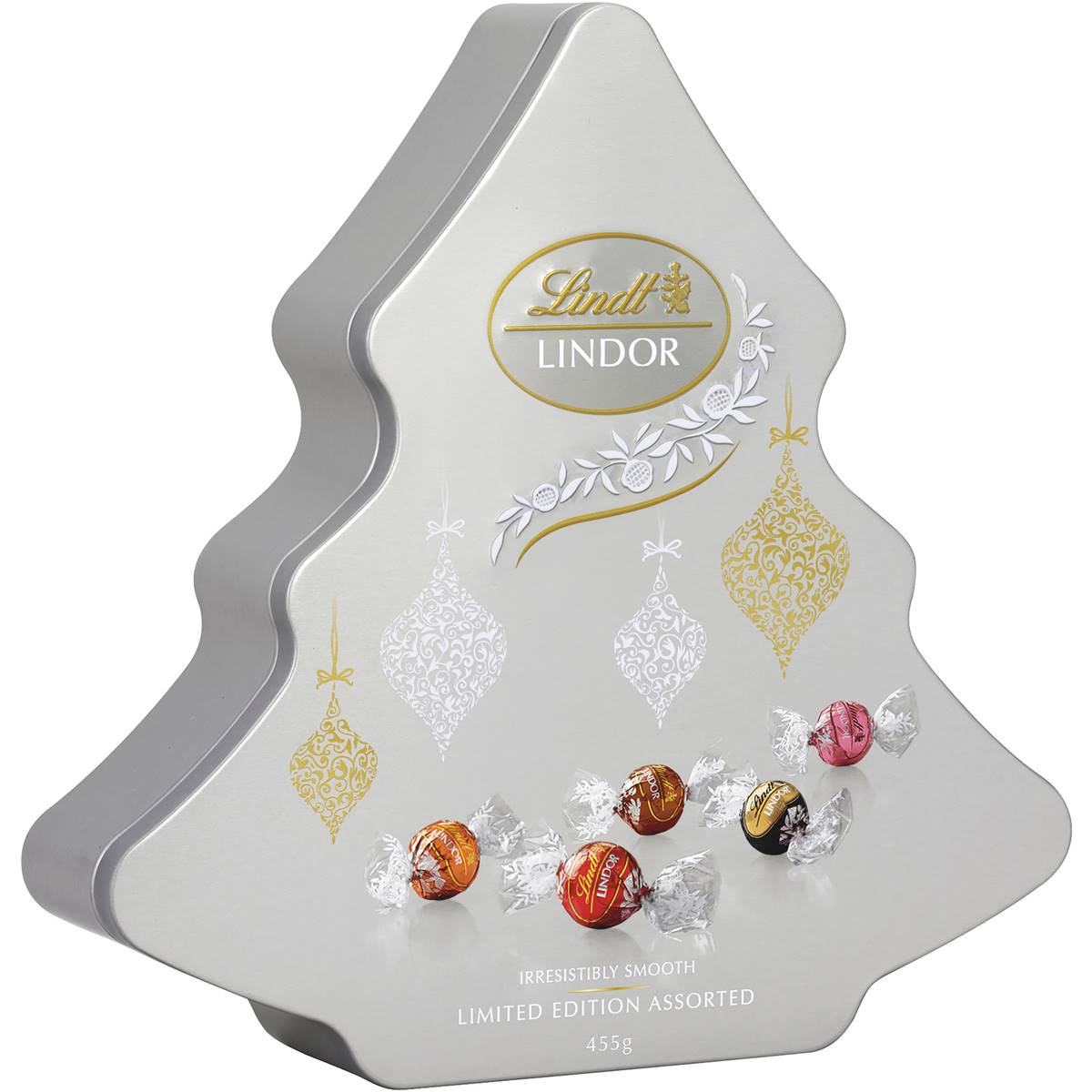 Lindt Lindor Christmas Tree Tin 455g | Woolworths