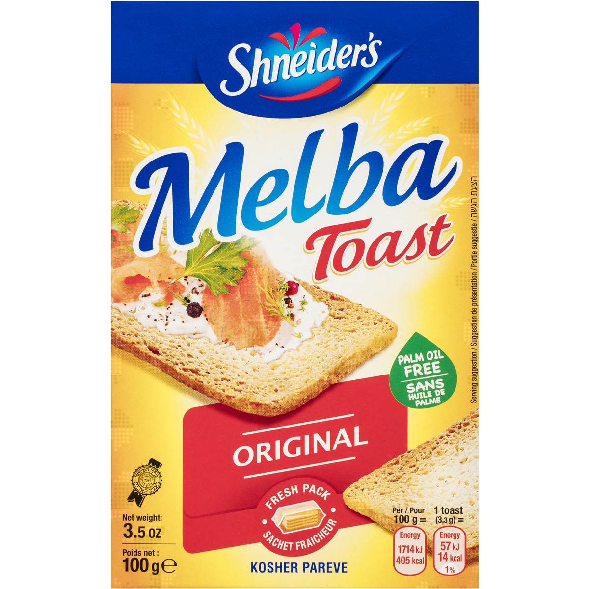 Shneider's Melba Toast Original 100g Woolworths