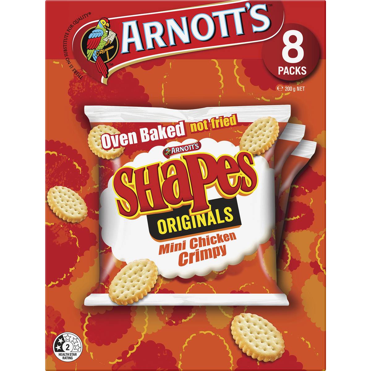 Arnott's Shapes Multipack Crackers Mini Chicken Crimpy 8 Pack | Woolworths