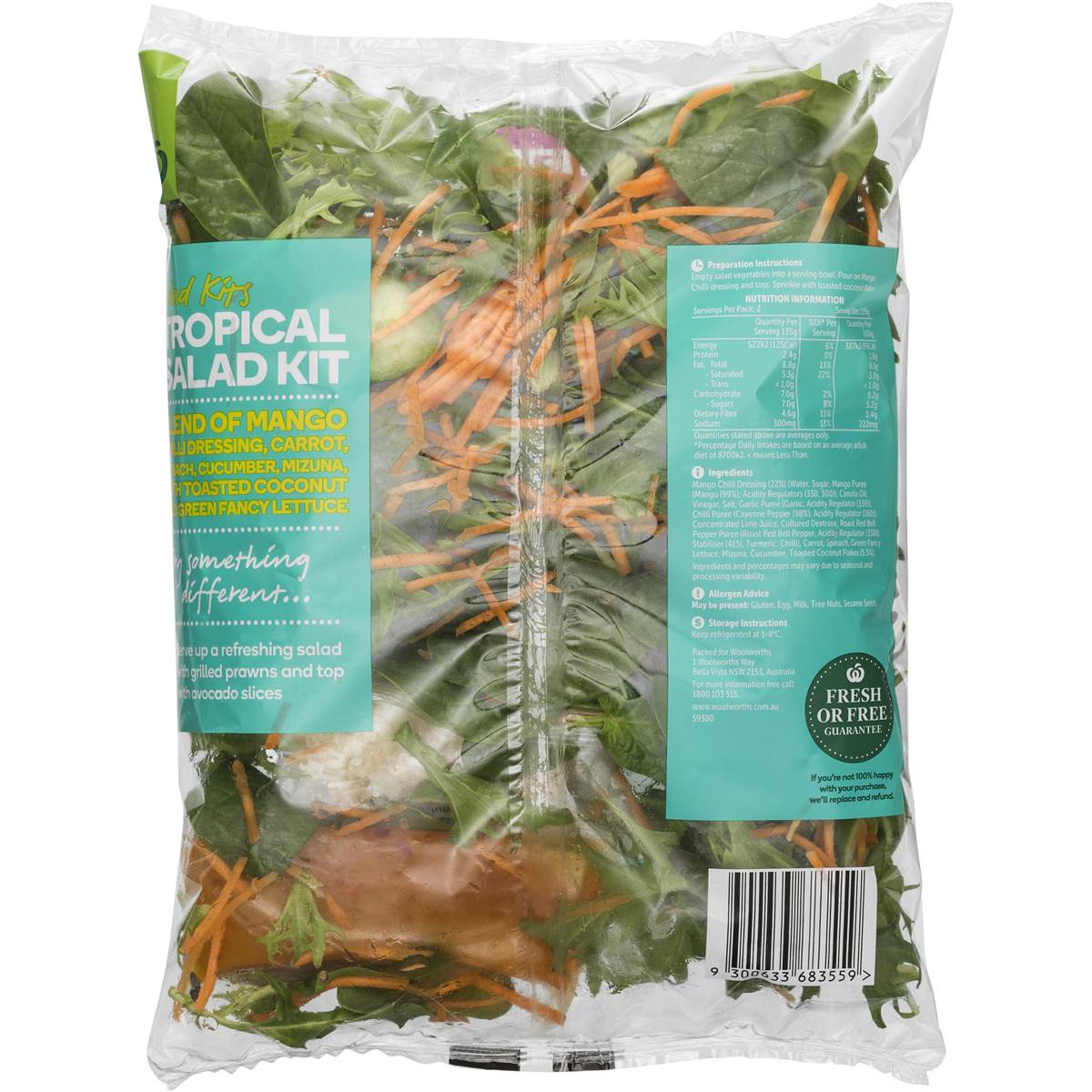 Woolworths Tropical Salad Kit Salad Kit 270g Woolworths