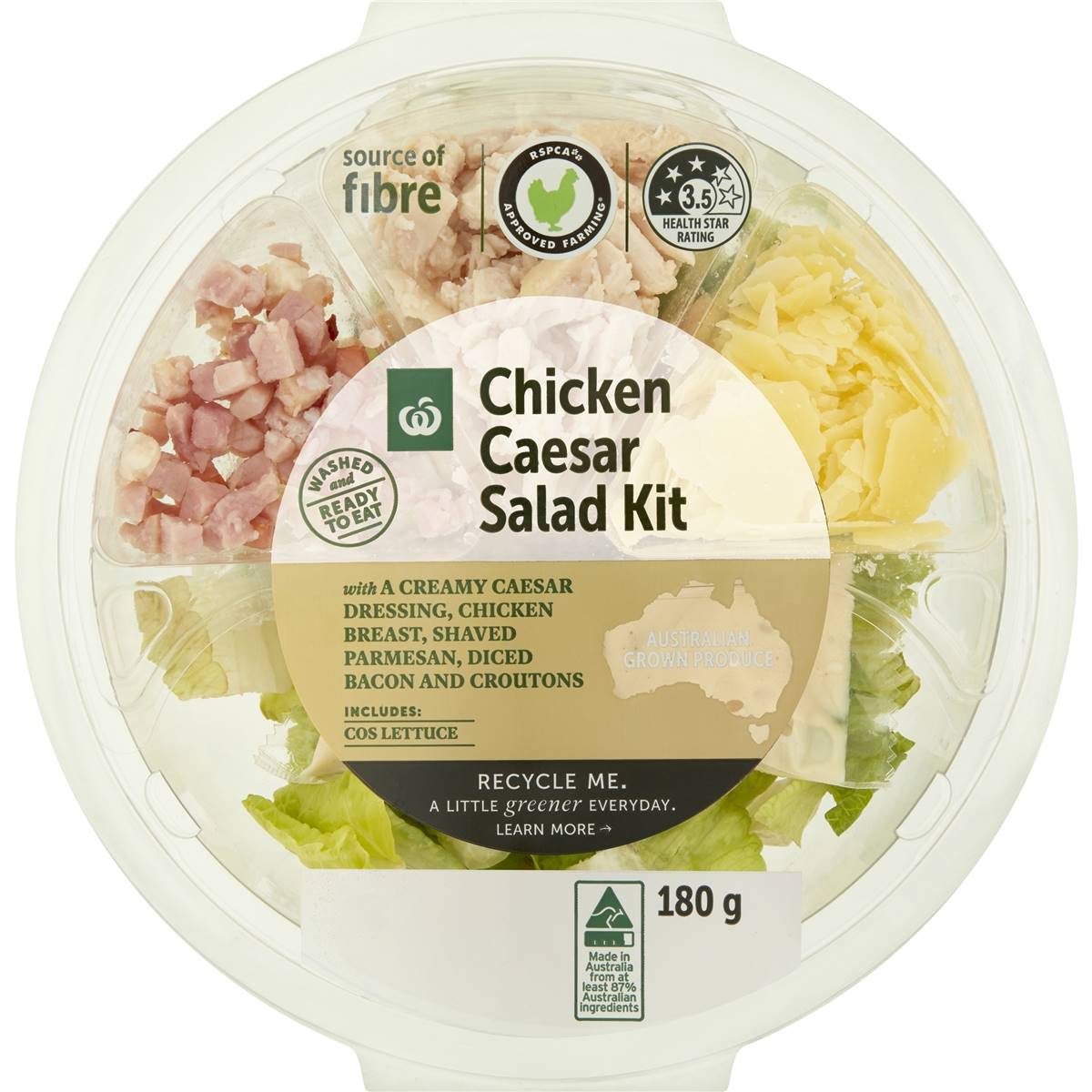 Woolworths Chicken Caesar Salad Bowl 180g Woolworths