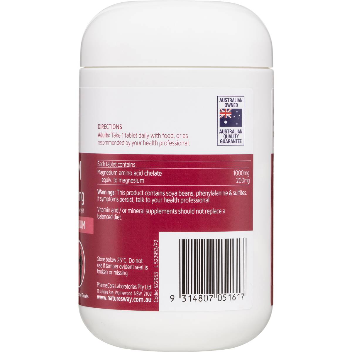 Nature's Way Magnesium Chelate Tablets 1000mg 100 Pack Woolworths