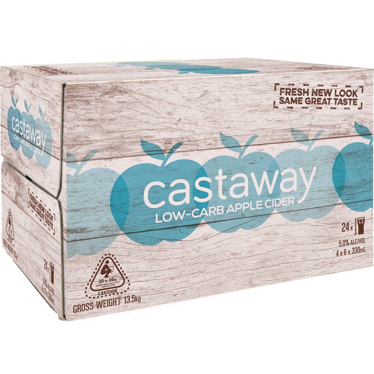 Castaway Apple Cider Low Carb Bottles 330ml X24 Case Woolworths